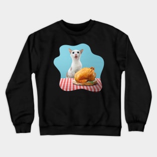 Roast Chicken and Cat Crewneck Sweatshirt